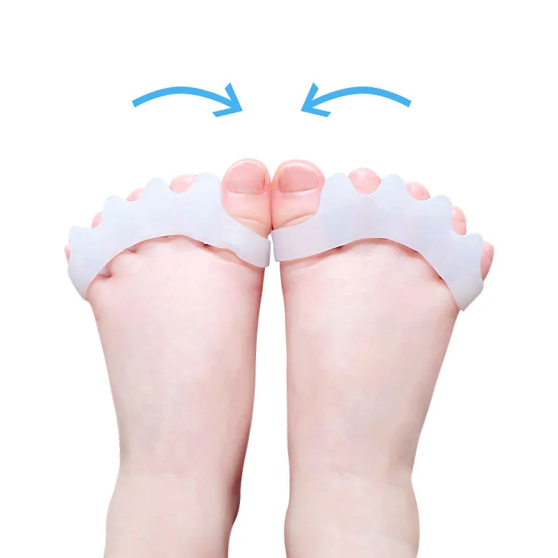 2pcs=1pair New Protective Toes Separator Suitable Bunion Corrector Material Soft Gel Straightener Spacers Stretchers Care Tool