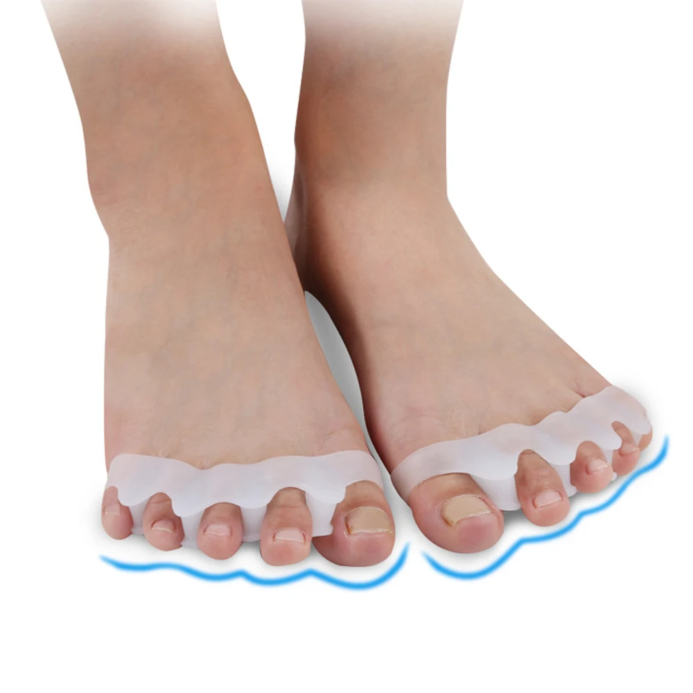 2pcs=1pair New Protective Toes Separator Suitable Bunion Corrector Material Soft Gel Straightener Spacers Stretchers Care Tool