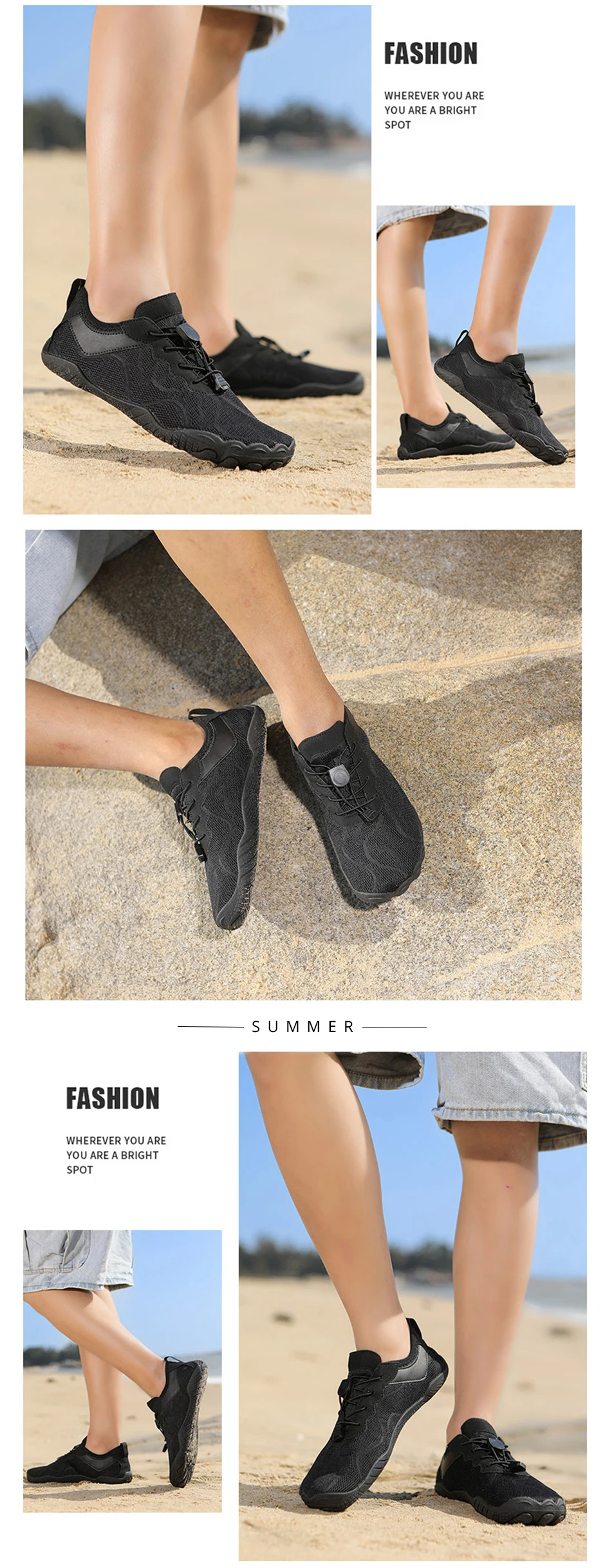 EOCENE Men Women Barefoot Quick-drying Wadding Shoes Couple Swimming Beach Hiking Outdoor Sports Amphibious Aqua Water Sneakers