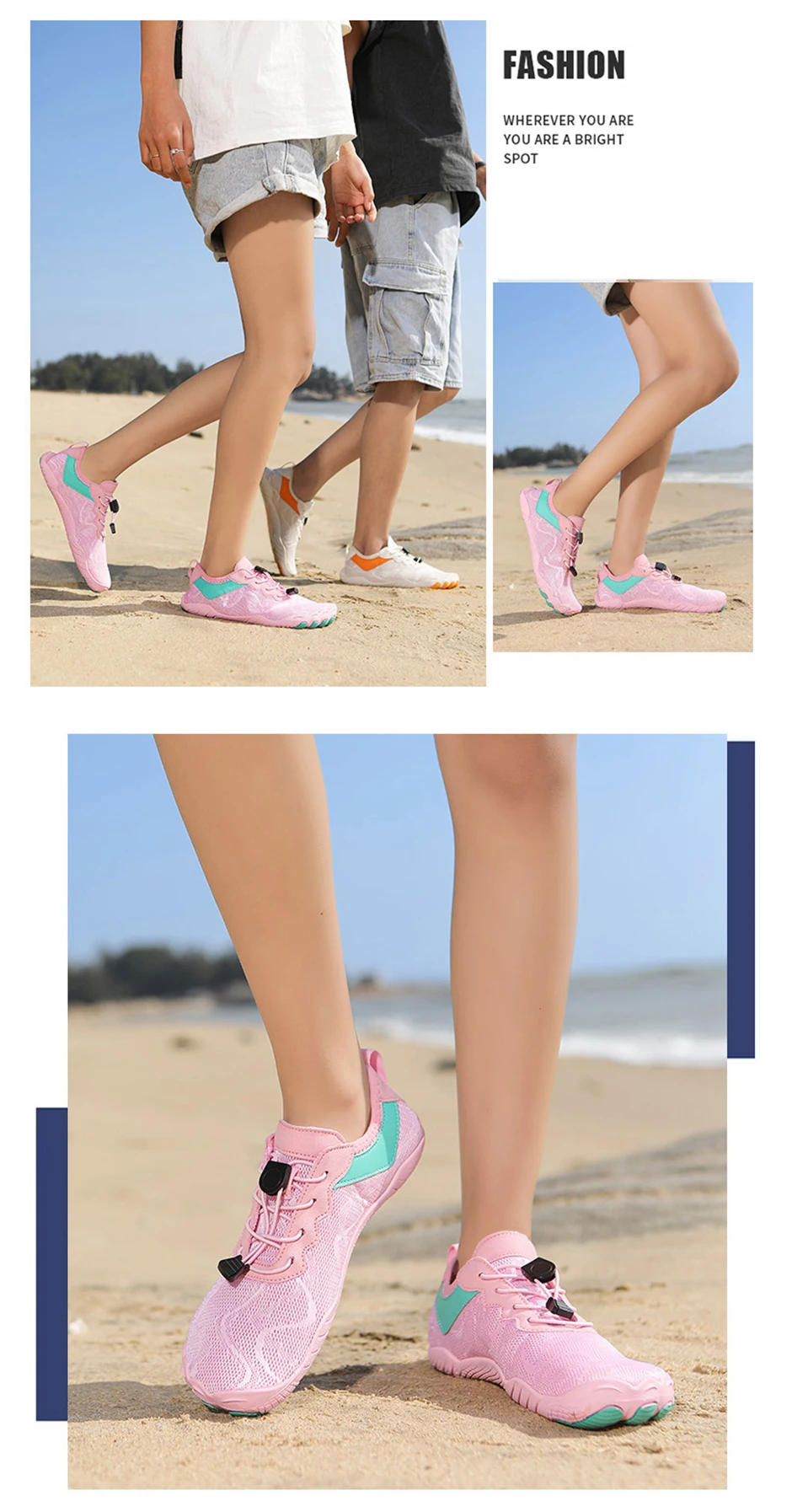 EOCENE Men Women Barefoot Quick-drying Wadding Shoes Couple Swimming Beach Hiking Outdoor Sports Amphibious Aqua Water Sneakers