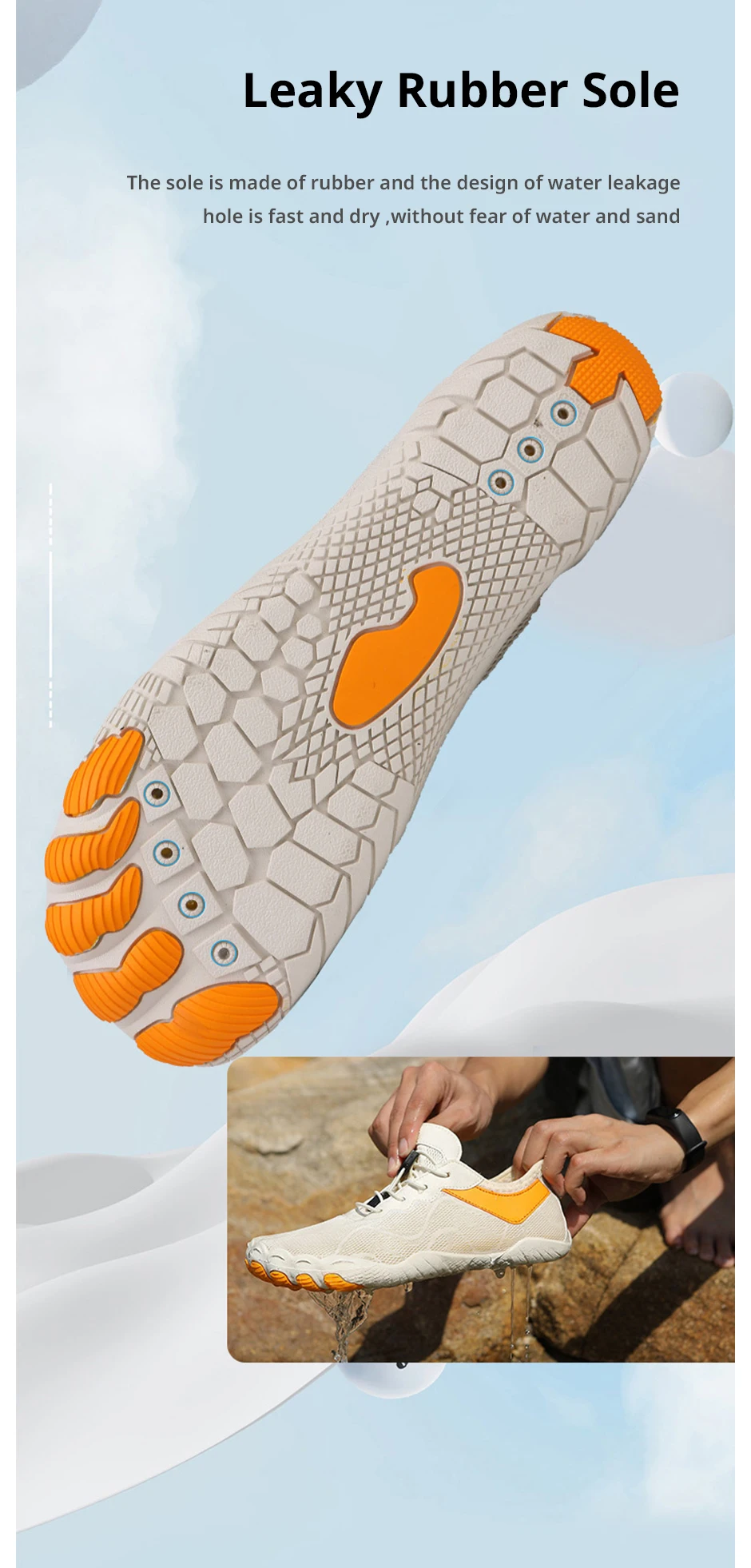 EOCENE Men Women Barefoot Quick-drying Wadding Shoes Couple Swimming Beach Hiking Outdoor Sports Amphibious Aqua Water Sneakers
