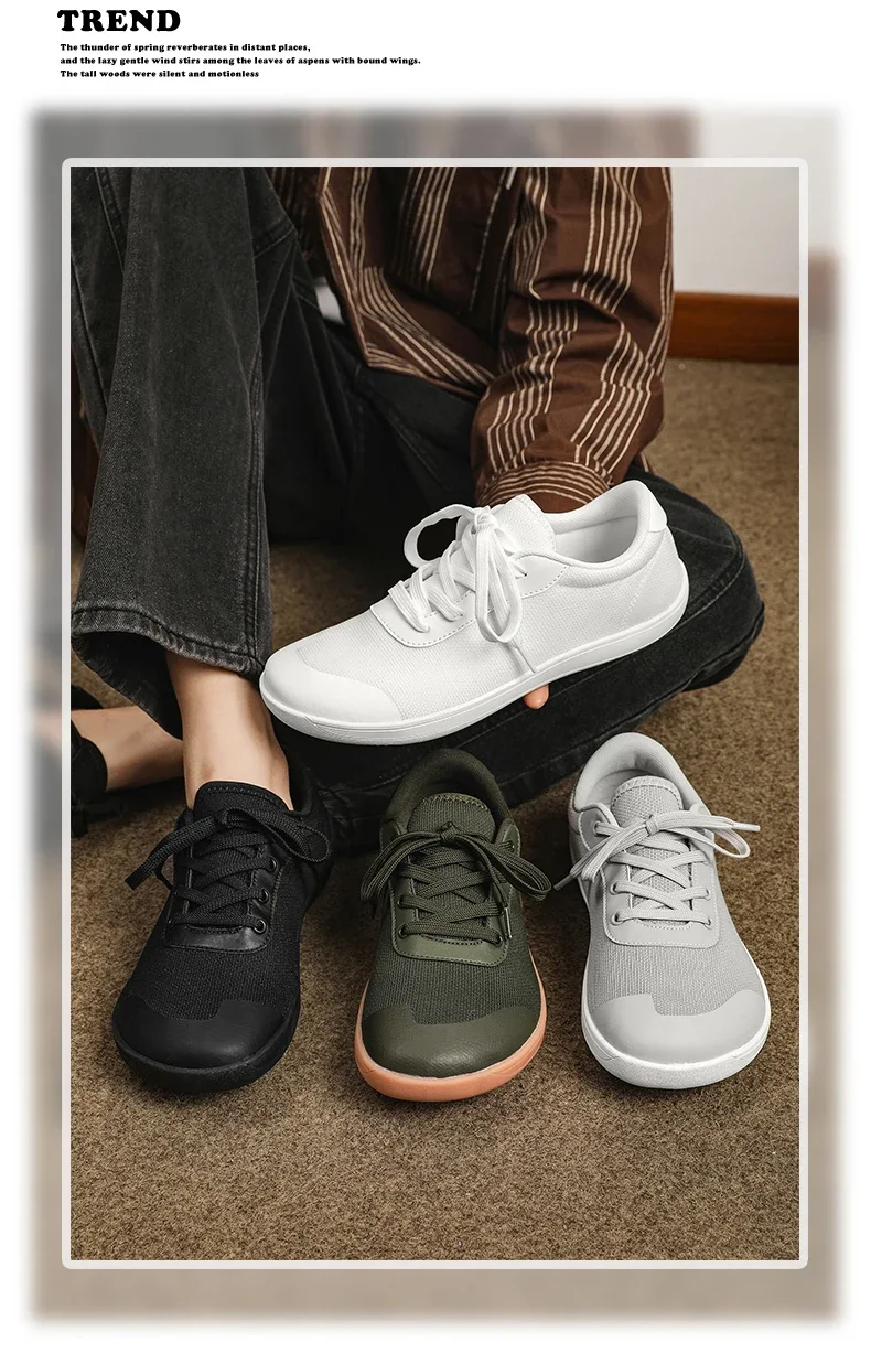 Unisex Wide Barefoot Sneakers Men's Wide Slip on Barefoot Walking Shoes | Zero Drop Sole | Minimalist Footwear | Wide Toe Box