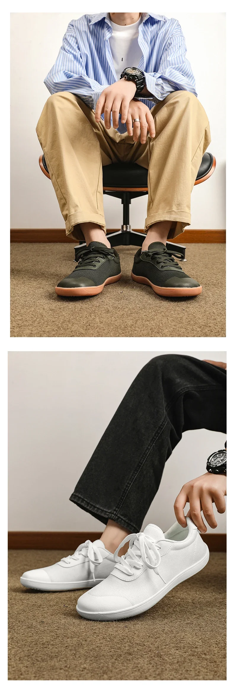 Unisex Wide Barefoot Sneakers Men's Wide Slip on Barefoot Walking Shoes | Zero Drop Sole | Minimalist Footwear | Wide Toe Box