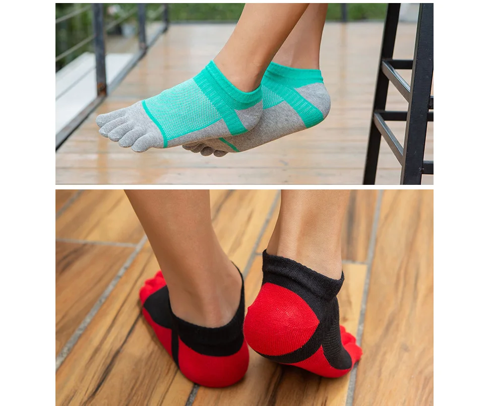 5 Pairs Pure Cotton Five Finger Ankle Socks Mens Sports Breathable Comfortable Shaping Anti Friction No Show Socks With Toes