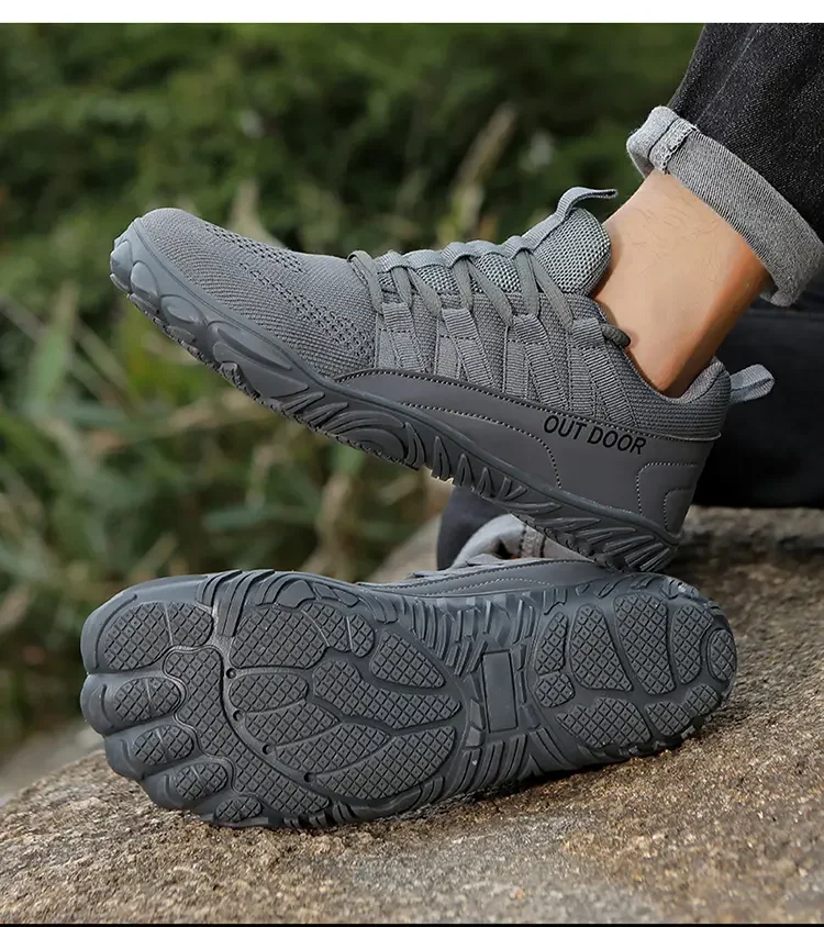 Simple Men's Shoes Lightweight Hiking Sports 2025 Wide Toe Barefoot Shoes Multifunctional Casual Mesh Breathable Walking Shoes