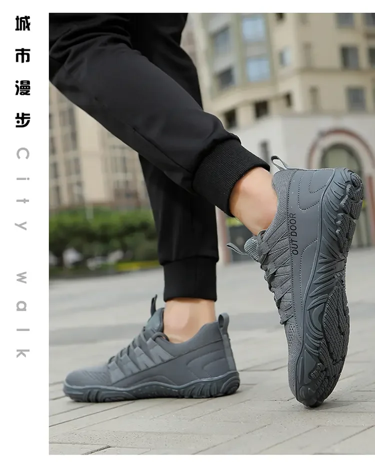 Simple Men's Shoes Lightweight Hiking Sports 2025 Wide Toe Barefoot Shoes Multifunctional Casual Mesh Breathable Walking Shoes