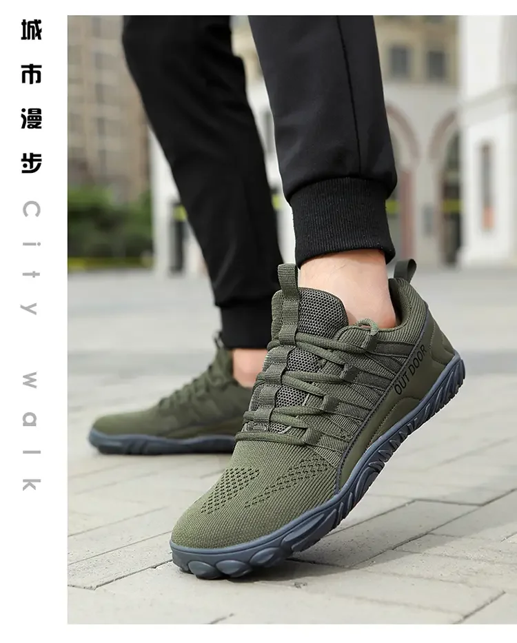Simple Men's Shoes Lightweight Hiking Sports 2025 Wide Toe Barefoot Shoes Multifunctional Casual Mesh Breathable Walking Shoes