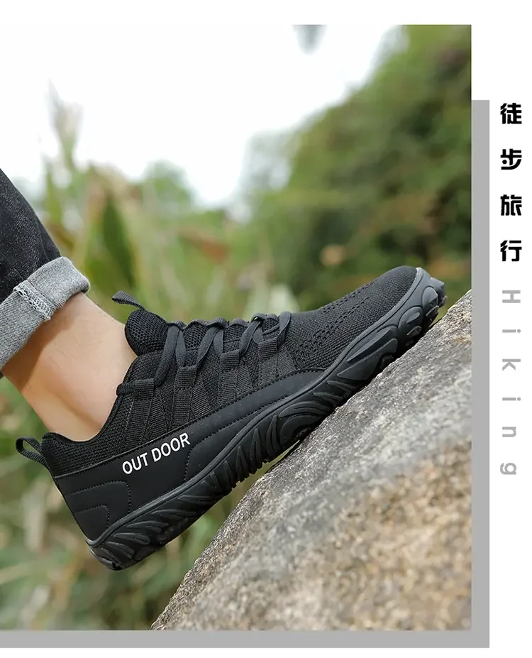 Simple Men's Shoes Lightweight Hiking Sports 2025 Wide Toe Barefoot Shoes Multifunctional Casual Mesh Breathable Walking Shoes