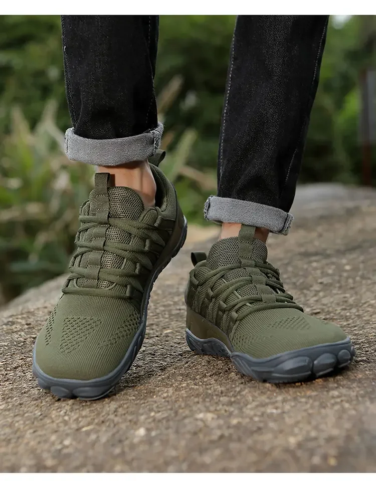 Simple Men's Shoes Lightweight Hiking Sports 2025 Wide Toe Barefoot Shoes Multifunctional Casual Mesh Breathable Walking Shoes