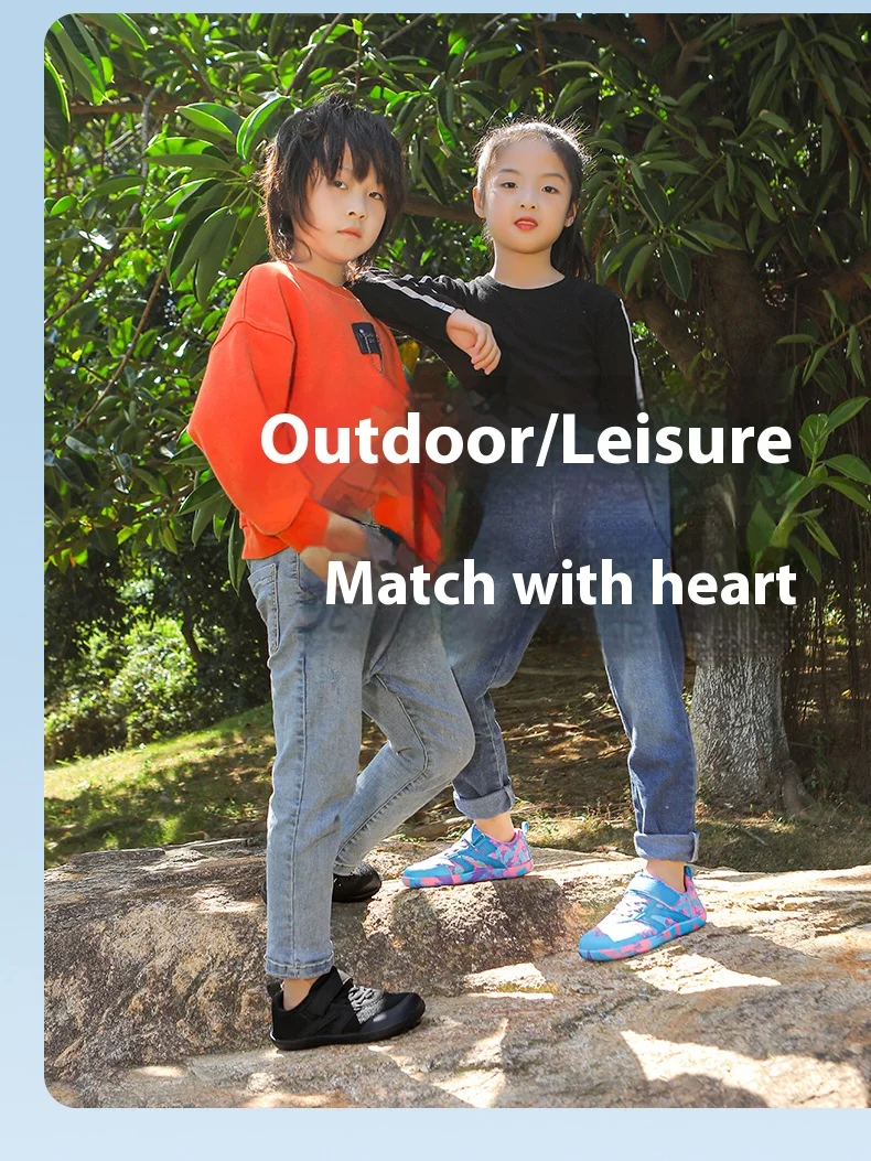 New Kids Barefoot Sneakers Cross Trainer Breathable Comfort Knit Sole Girls Boys Walking Shoes Outdoor Non Slip Children Shoes