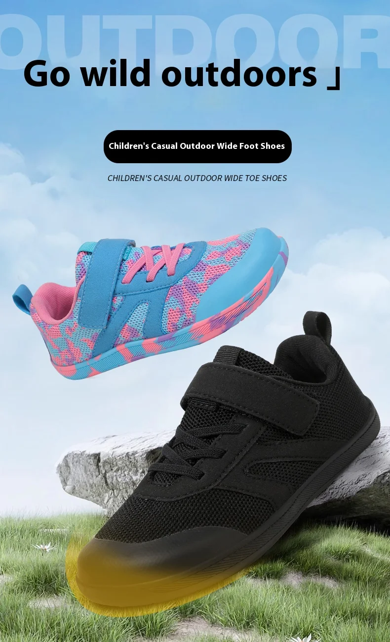 New Kids Barefoot Sneakers Cross Trainer Breathable Comfort Knit Sole Girls Boys Walking Shoes Outdoor Non Slip Children Shoes