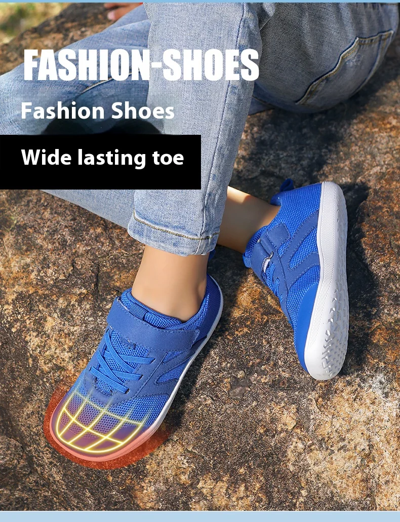 New Kids Barefoot Sneakers Cross Trainer Breathable Comfort Knit Sole Girls Boys Walking Shoes Outdoor Non Slip Children Shoes