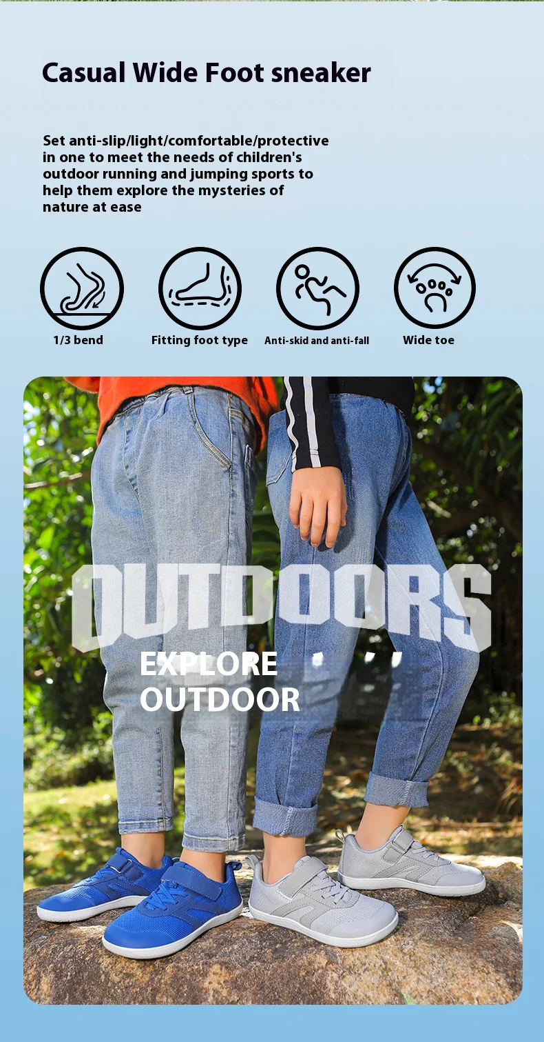 New Kids Barefoot Sneakers Cross Trainer Breathable Comfort Knit Sole Girls Boys Walking Shoes Outdoor Non Slip Children Shoes