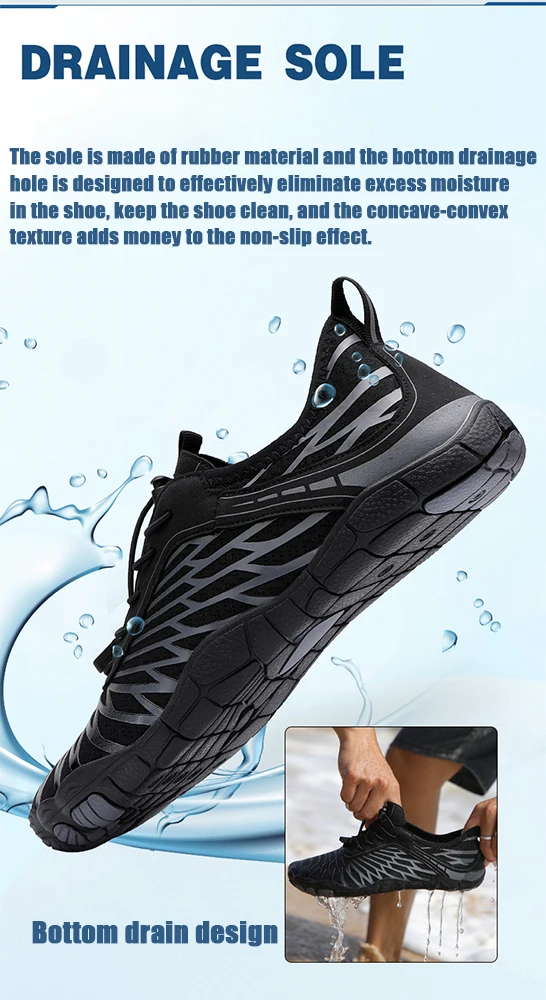 Large size Wading Shoes Men's Women's Outdoor Barefoot Beach Shoes Breathable Swimming Fitness Shoes Unisex Water Sports Shoes