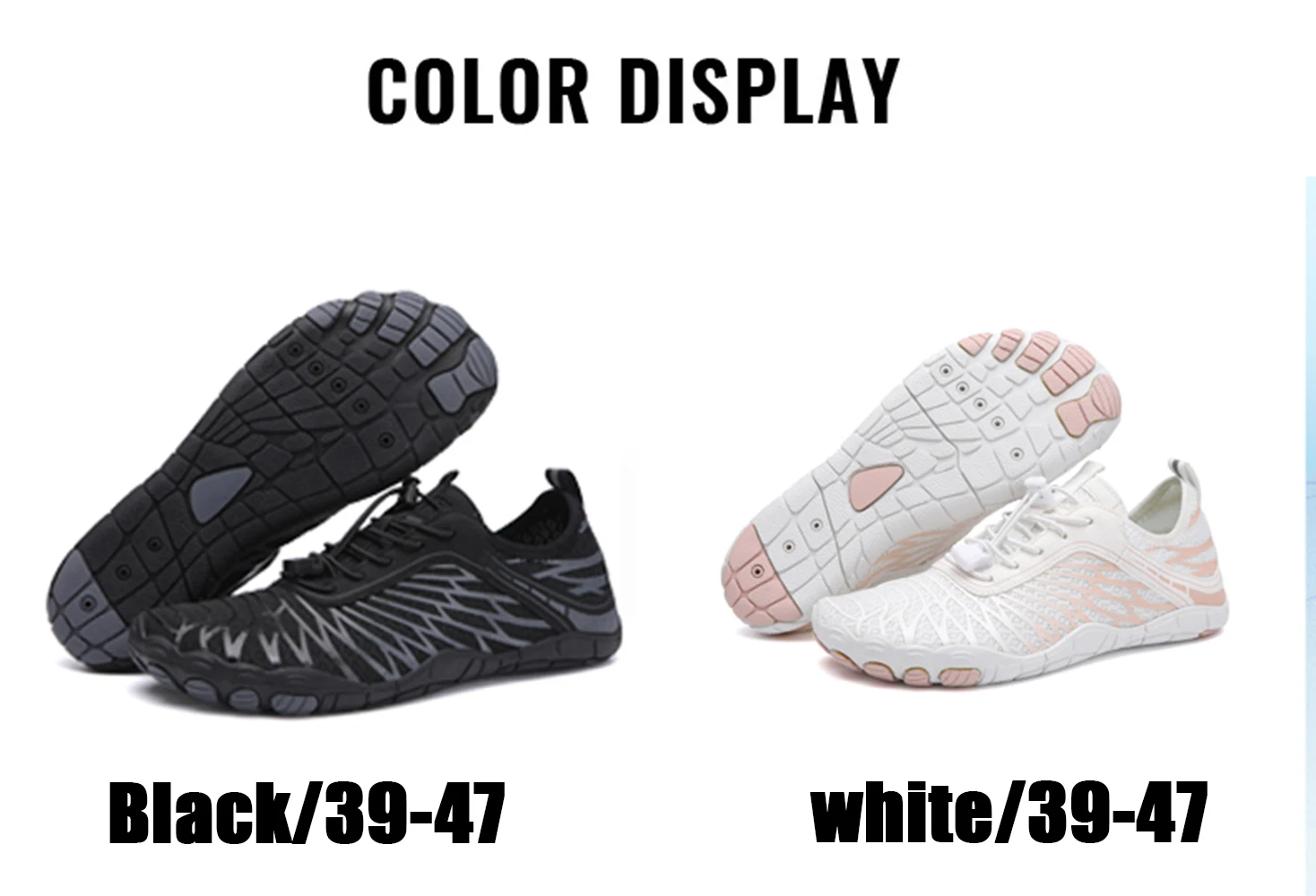 Large size Wading Shoes Men's Women's Outdoor Barefoot Beach Shoes Breathable Swimming Fitness Shoes Unisex Water Sports Shoes