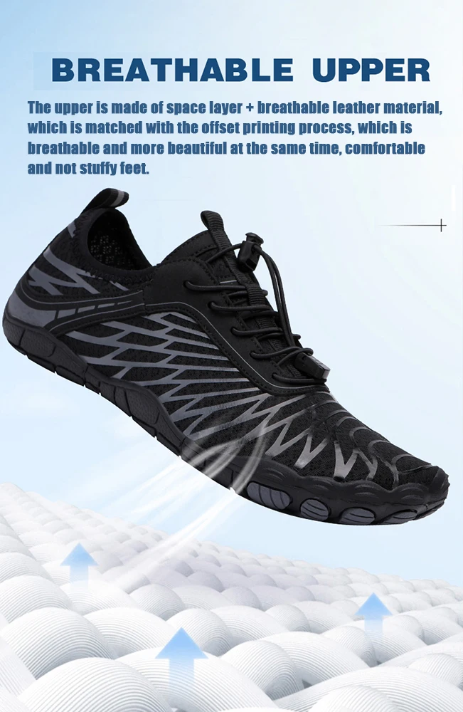 Large size Wading Shoes Men's Women's Outdoor Barefoot Beach Shoes Breathable Swimming Fitness Shoes Unisex Water Sports Shoes