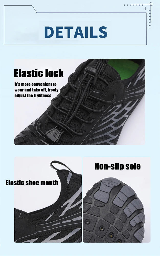 Large size Wading Shoes Men's Women's Outdoor Barefoot Beach Shoes Breathable Swimming Fitness Shoes Unisex Water Sports Shoes