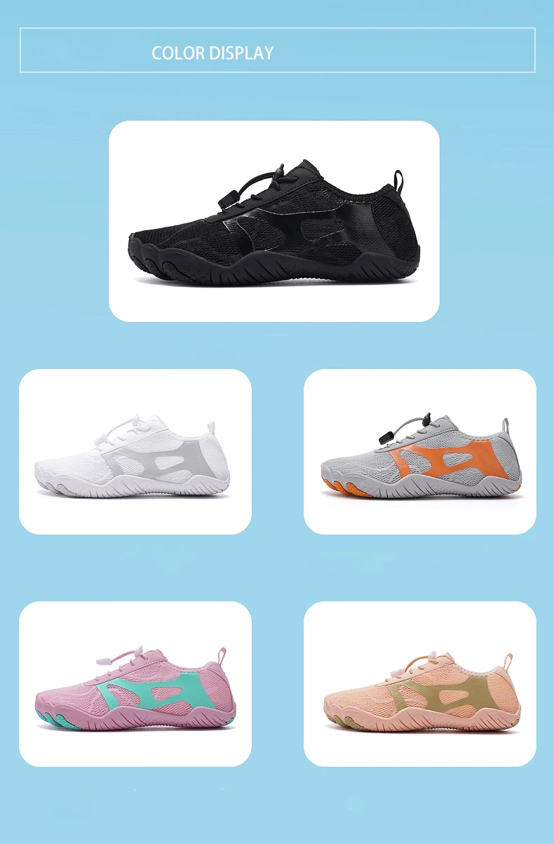 Wading Shoes Men Women Summer Outdoor Barefoot Beach Shoes Non-Slip Wear-Resistant Quick-Drying Mesh Breathable Upstream Shoes