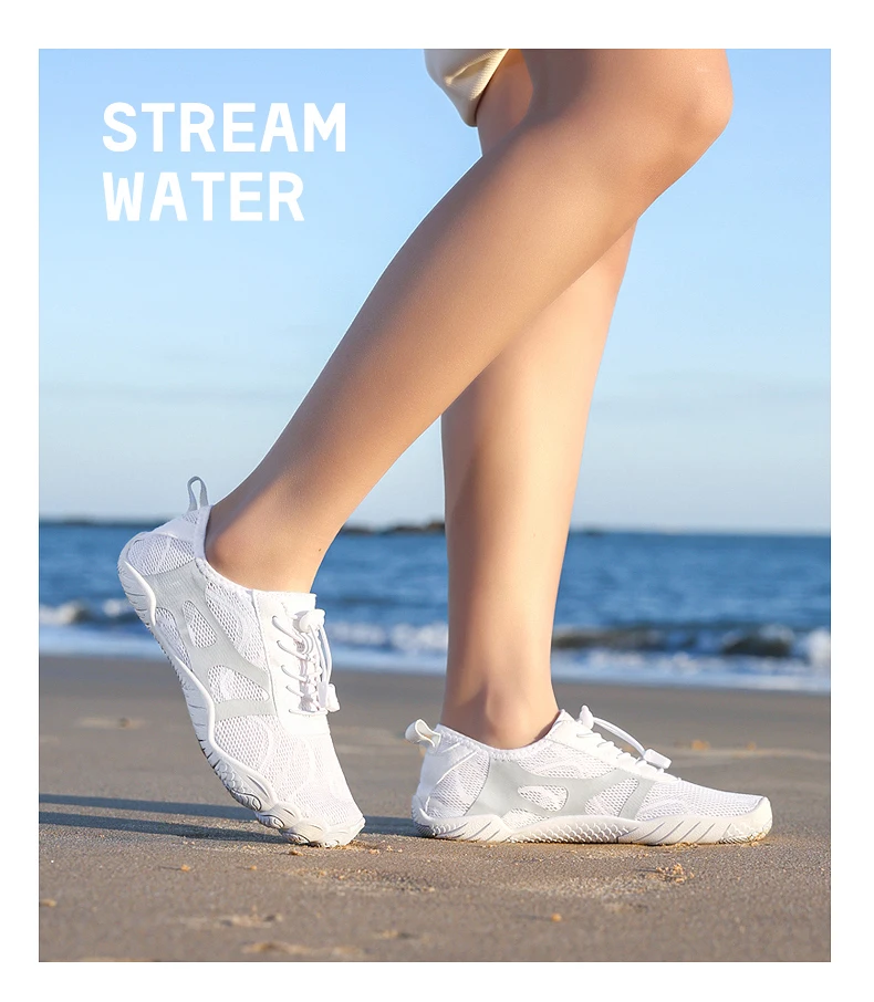 Wading Shoes Men Women Summer Outdoor Barefoot Beach Shoes Non-Slip Wear-Resistant Quick-Drying Mesh Breathable Upstream Shoes