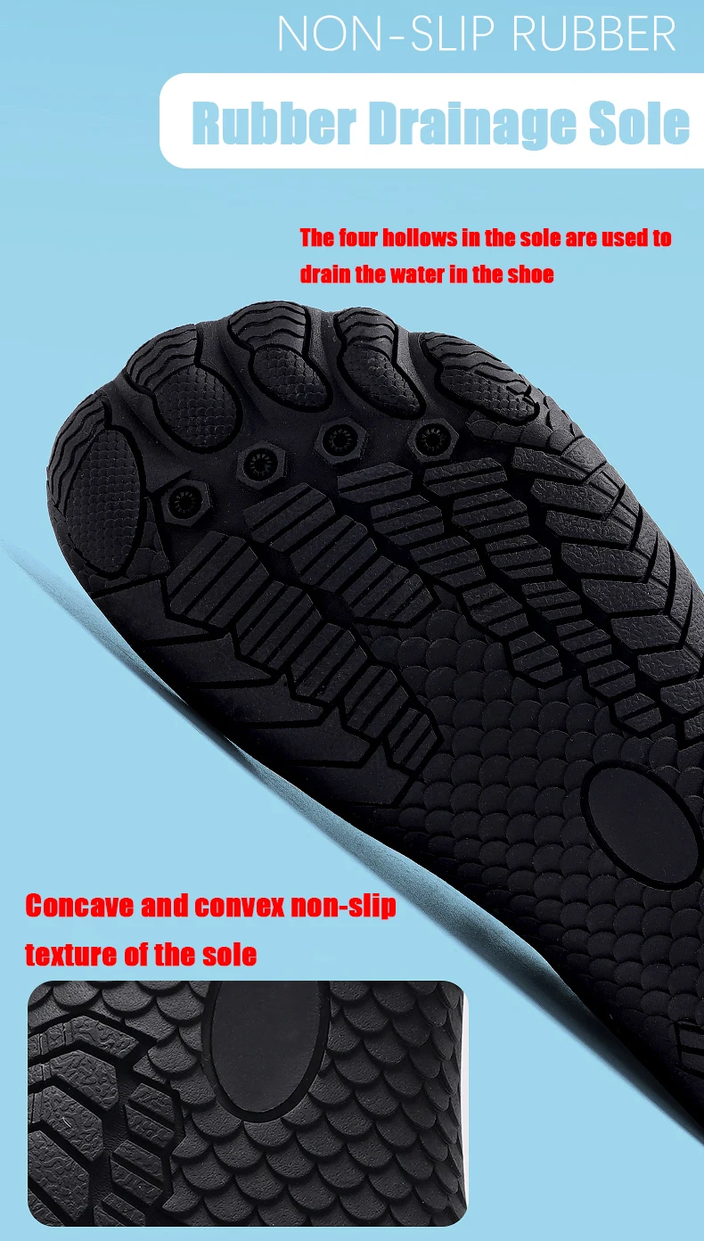 Wading Shoes Men Women Summer Outdoor Barefoot Beach Shoes Non-Slip Wear-Resistant Quick-Drying Mesh Breathable Upstream Shoes