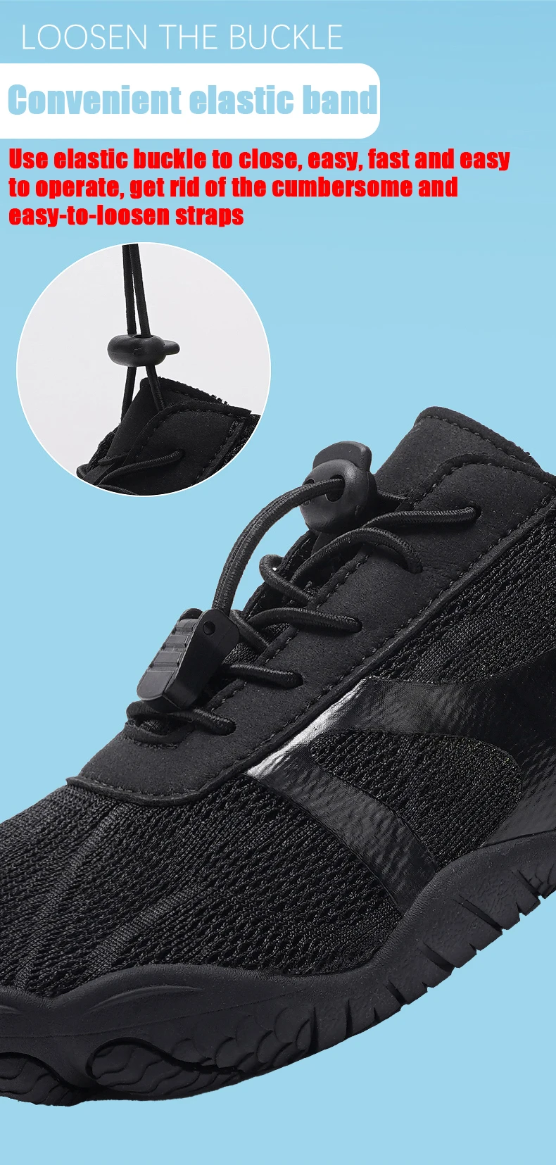 Wading Shoes Men Women Summer Outdoor Barefoot Beach Shoes Non-Slip Wear-Resistant Quick-Drying Mesh Breathable Upstream Shoes