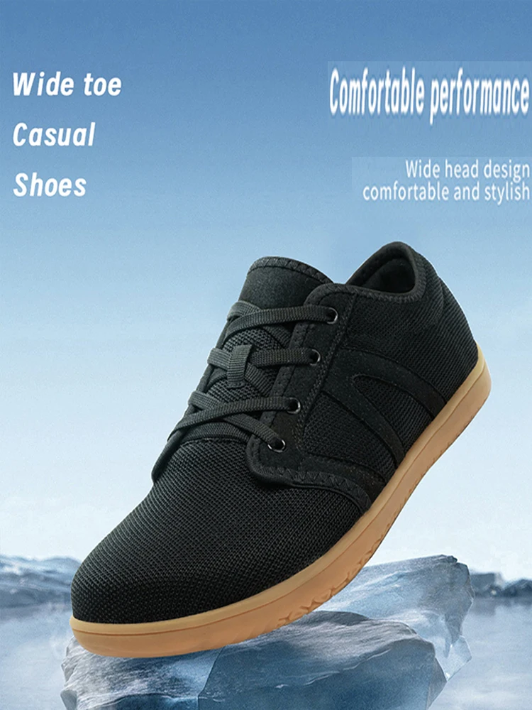 Men's barefoot walking shoes with wide toe and scattered minimalist shoes, suitable for gyms, driving offices.