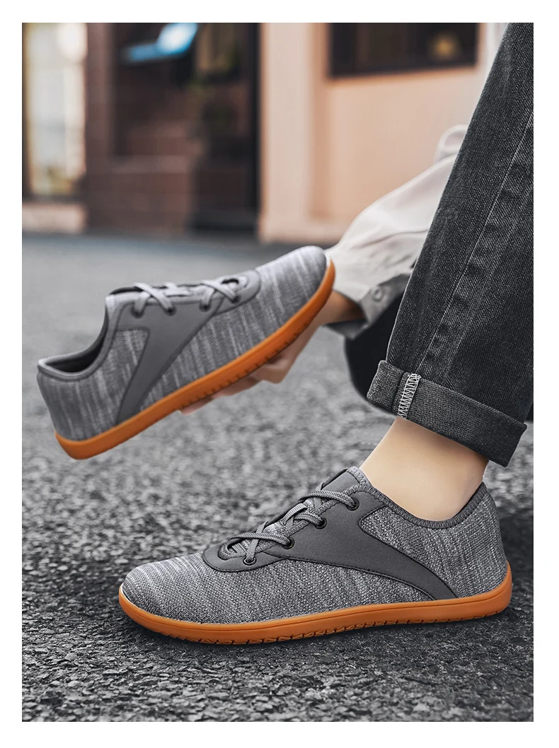 Men's barefoot walking shoes with wide toe and scattered minimalist shoes, suitable for gyms, driving offices.