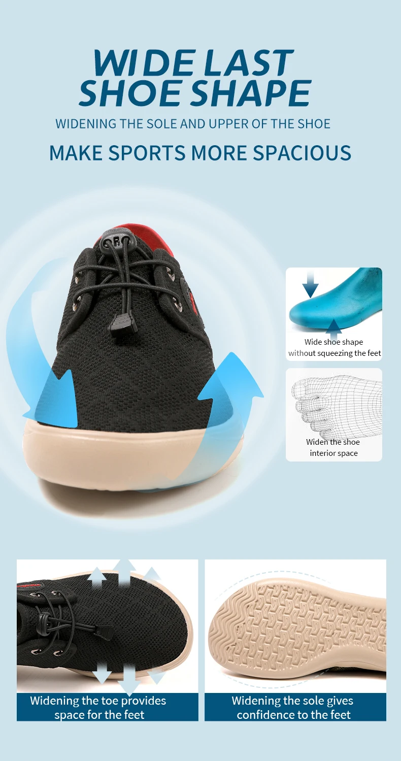 New Breathable Mesh Men Barefoot Wide-toed Shoes barefoot casual shoes and Anti slip and wear-resistant outdoors fitness sneaker