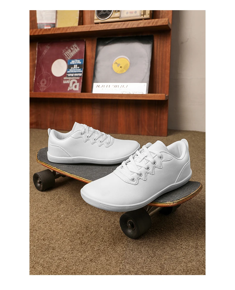 Men's Vulcanized Shoes Comfortable Wide Toe Barefoot Shoes Zero Drop Minimalist Sneakers Unisex Lace Up Non Slip Walking Shoes