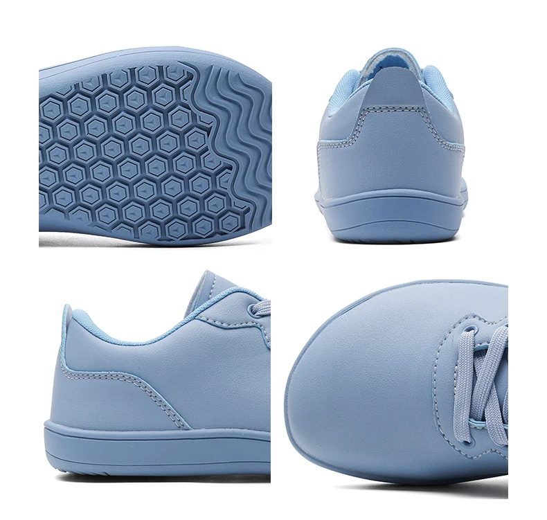 Men's Vulcanized Shoes Comfortable Wide Toe Barefoot Shoes Zero Drop Minimalist Sneakers Unisex Lace Up Non Slip Walking Shoes