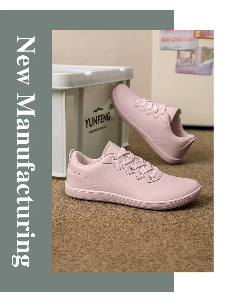 Men's Vulcanized Shoes Comfortable Wide Toe Barefoot Shoes Zero Drop Minimalist Sneakers Unisex Lace Up Non Slip Walking Shoes