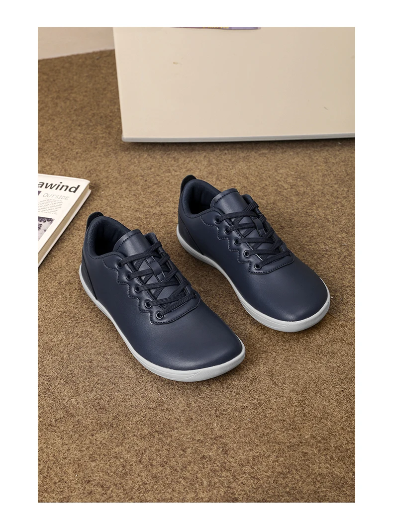 Men's Vulcanized Shoes Comfortable Wide Toe Barefoot Shoes Zero Drop Minimalist Sneakers Unisex Lace Up Non Slip Walking Shoes
