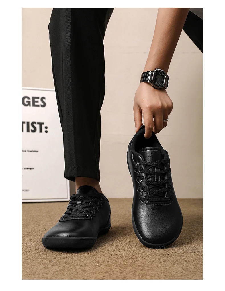 Men's Vulcanized Shoes Comfortable Wide Toe Barefoot Shoes Zero Drop Minimalist Sneakers Unisex Lace Up Non Slip Walking Shoes