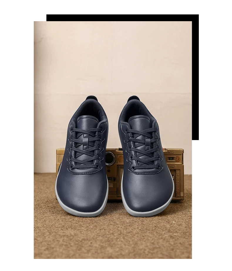 Men's Vulcanized Shoes Comfortable Wide Toe Barefoot Shoes Zero Drop Minimalist Sneakers Unisex Lace Up Non Slip Walking Shoes