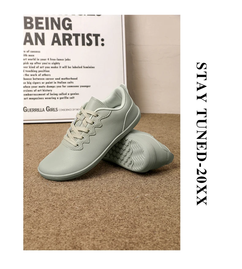 Men's Vulcanized Shoes Comfortable Wide Toe Barefoot Shoes Zero Drop Minimalist Sneakers Unisex Lace Up Non Slip Walking Shoes
