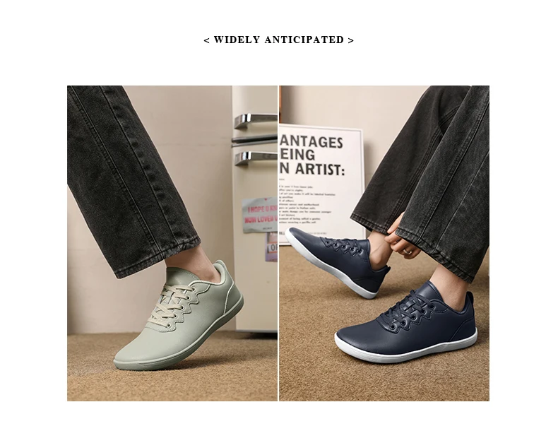 Men's Vulcanized Shoes Comfortable Wide Toe Barefoot Shoes Zero Drop Minimalist Sneakers Unisex Lace Up Non Slip Walking Shoes