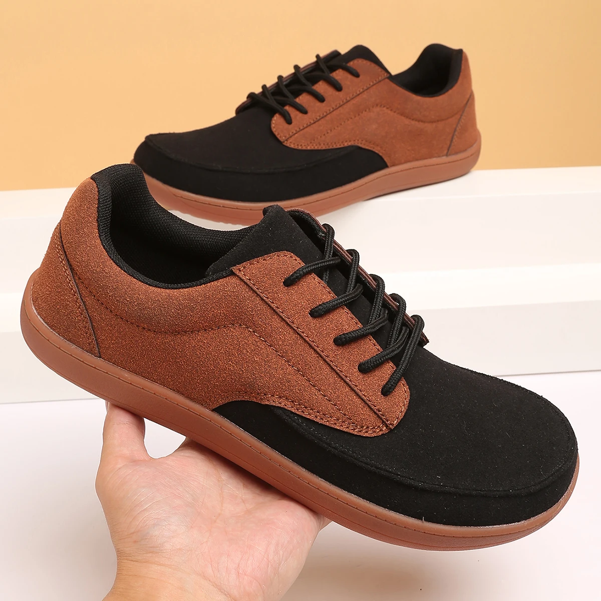 Men's Wide Toe Anti-slip Vulcanised Barefoot Shoes Comfortable Walking Sneakers Lightweight Casual Footwear for Wide Feet